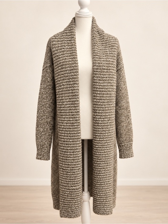 Sweaters - Room 34 Small Marled Knit Long Open-Front Cardigan